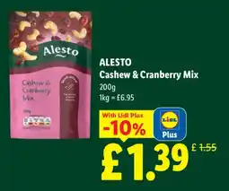 Lidl Alesto Cashew & Cranberry Mix offer