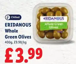 Lidl Eridanous whole green olives offer