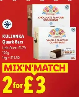 Lidl Kuljanka quark bars offer