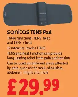 Lidl Sanitas tens pad offer