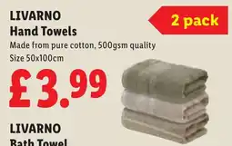 Lidl Livarno hand towels offer