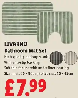 Lidl Livarno bathroom mat set offer