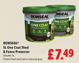 Lidl Ronseal One Coat Shed & Fence Protector offer