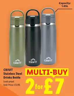 Lidl Crivit stainless steel drinks bottle offer