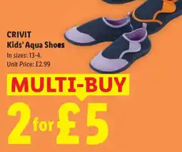 Lidl Crivit kids' aqua shoes offer