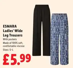 Lidl Esmara ladies' wide leg trousers offer