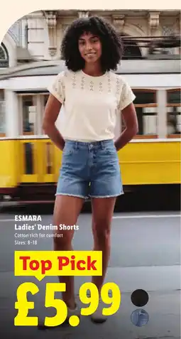 Lidl Esmara Ladies' Denim Shorts offer