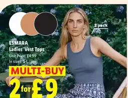 Lidl Esmara Ladies' Vest Tops offer