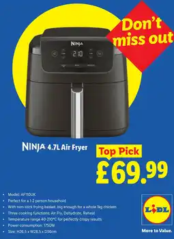 Lidl Ninja 4.7l air fryer offer