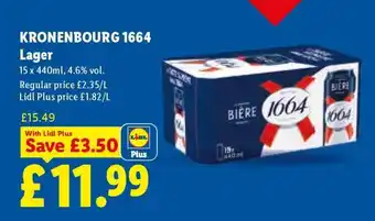 Lidl KRONENBOURG 1664 Lager offer