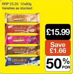 Booker Wholesale Grenade protein bars offer