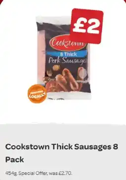 Spar Cookstown thick sausages 8 pack offer
