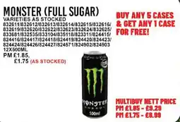 Bestway Monster energy drink offer