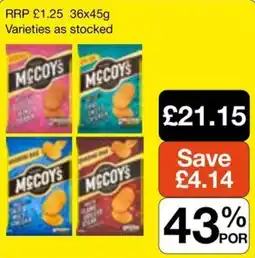 Booker Wholesale McCoy's crisps offer