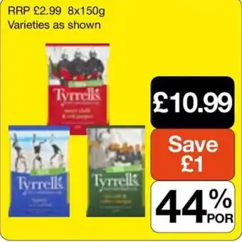 Booker Wholesale Tyrrells crisps offer