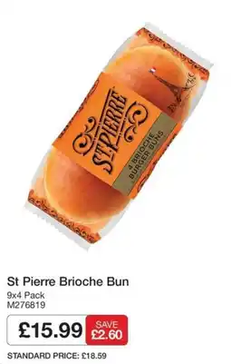 Booker Wholesale St Pierre brioche bun offer