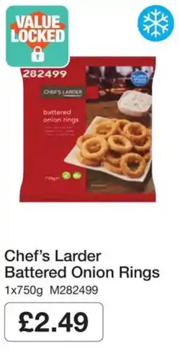 Booker Wholesale Chef's Larder battered onion rings offer