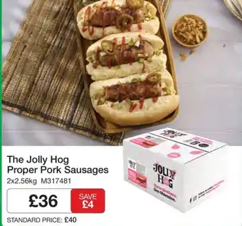 Booker Wholesale The Jolly Hog Proper Pork Sausages offer