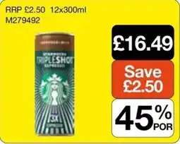 Booker Wholesale Starbucks tripleshot espresso offer