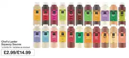 Booker Wholesale Chef's Larder Squeezzy Sauces offer