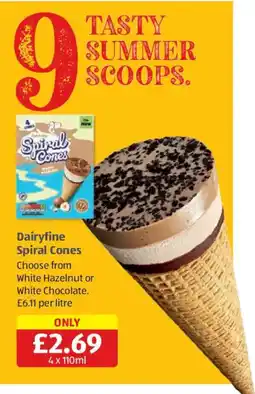 Aldi Dairyfine spiral cones offer