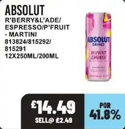 Bestway Absolut raspberry lemonade offer