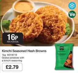 Booker Wholesale Chef's Menu kimchi seasoned hash browns offer