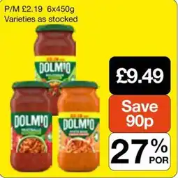 Booker Wholesale Dolmio pasta sauce offer