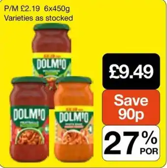 Booker Wholesale Dolmio pasta sauce offer