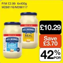 Booker Wholesale Hellmann's light mayonnaise offer