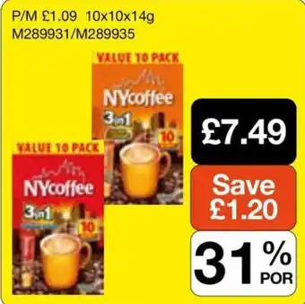 Booker Wholesale Nycoffee 3in1 offer