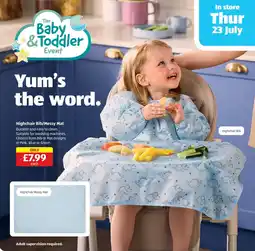 Aldi Highchair Bib/ Messy Mat offer