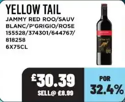 Bestway Yellow tail jammy red roo/sauv blanc/p'grigio/rose offer