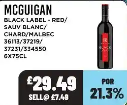 Bestway Mcguigan black label - red/ sauv blanc/ chard/malbec offer