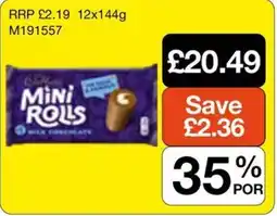 Booker Wholesale Cadbury mini rolls offer