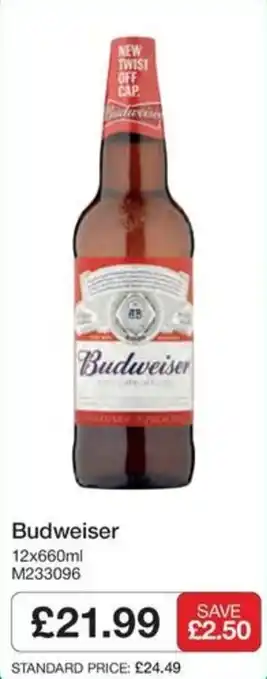 Booker Wholesale Budweiser offer