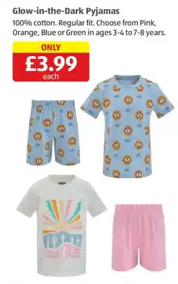 Aldi Glow-in-the-Dark Pyjamas offer