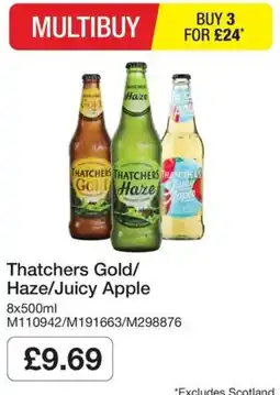 Booker Wholesale Thatchers Gold/Haze/Juicy Apple offer