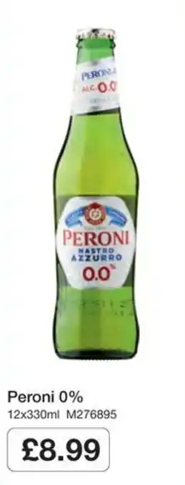 Booker Wholesale Peroni 0% offer