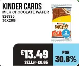 Bestway Kinder cards milk chocolate wafer offer