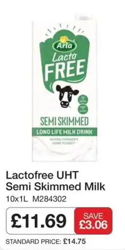 Booker Wholesale Arla lactofree semi skimmed milk offer