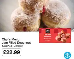 Booker Wholesale Chef's Menu Jam Filled Doughnut offer