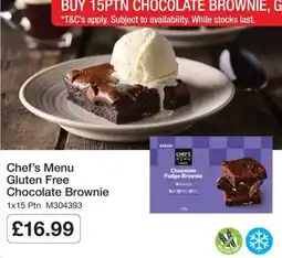 Booker Wholesale Chef's Menu Gluten Free Chocolate Brownie offer