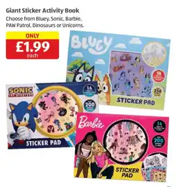 Aldi Giant Sticker Activity Book offer