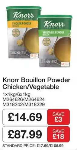 Booker Wholesale Knorr bouillon powder chicken/vegetable offer