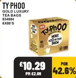 Bestway Ty-phoo gold luxury tea bags offer