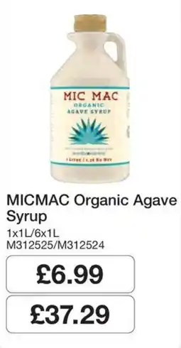 Booker Wholesale Micmac organic agave syrup offer