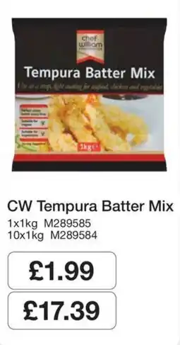 Booker Wholesale Chef William Tempura Batter Mix offer