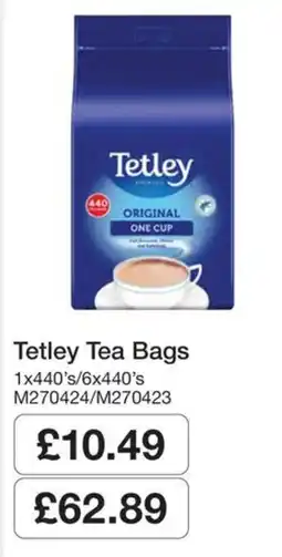 Booker Wholesale Tetley tea bags offer