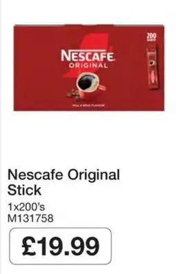 Booker Wholesale Nescafe Original Stick offer